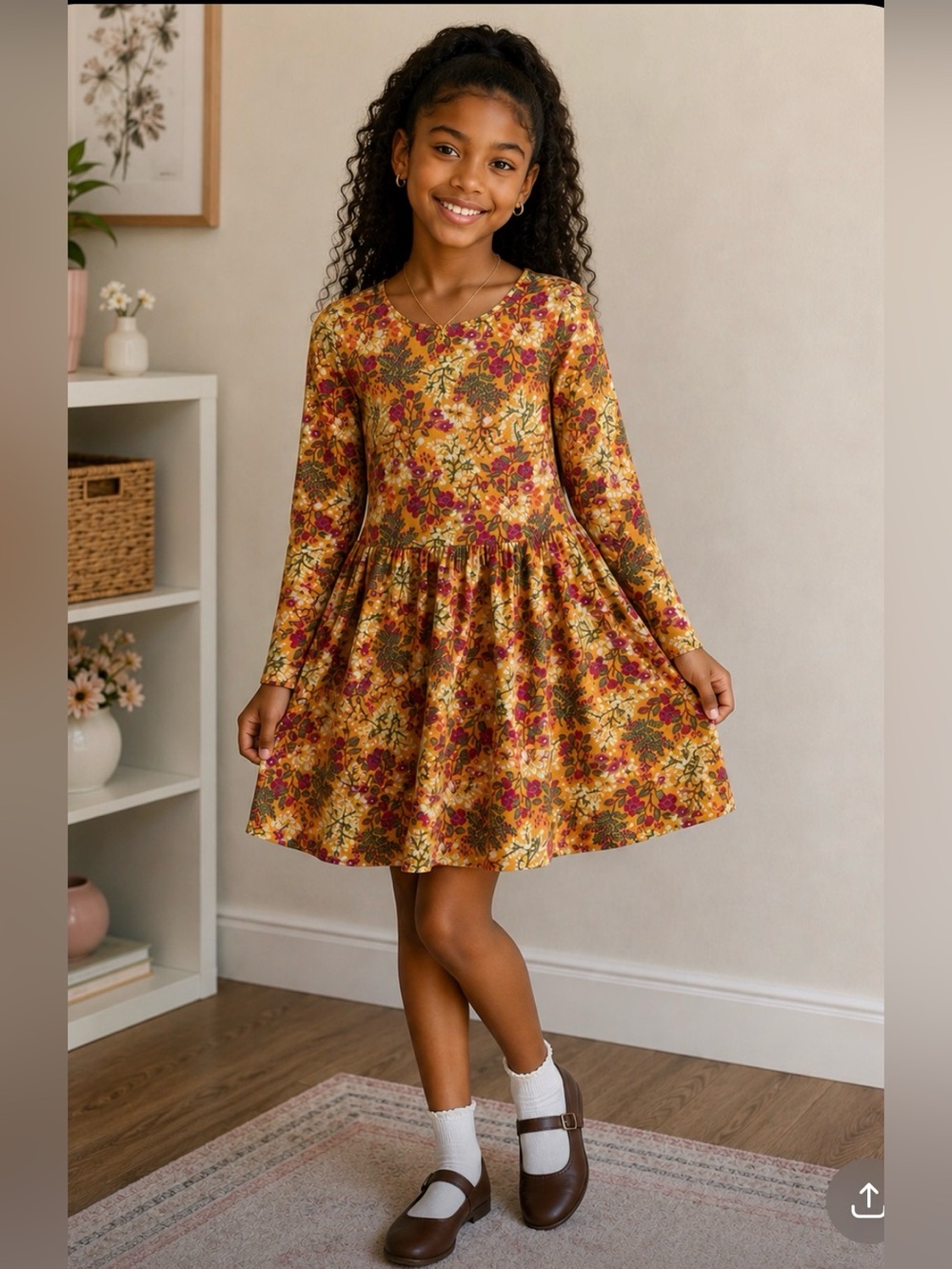 Green Cotton by Garnet Hill Girls floral
Fall Holiday
‎ Dress size Large
